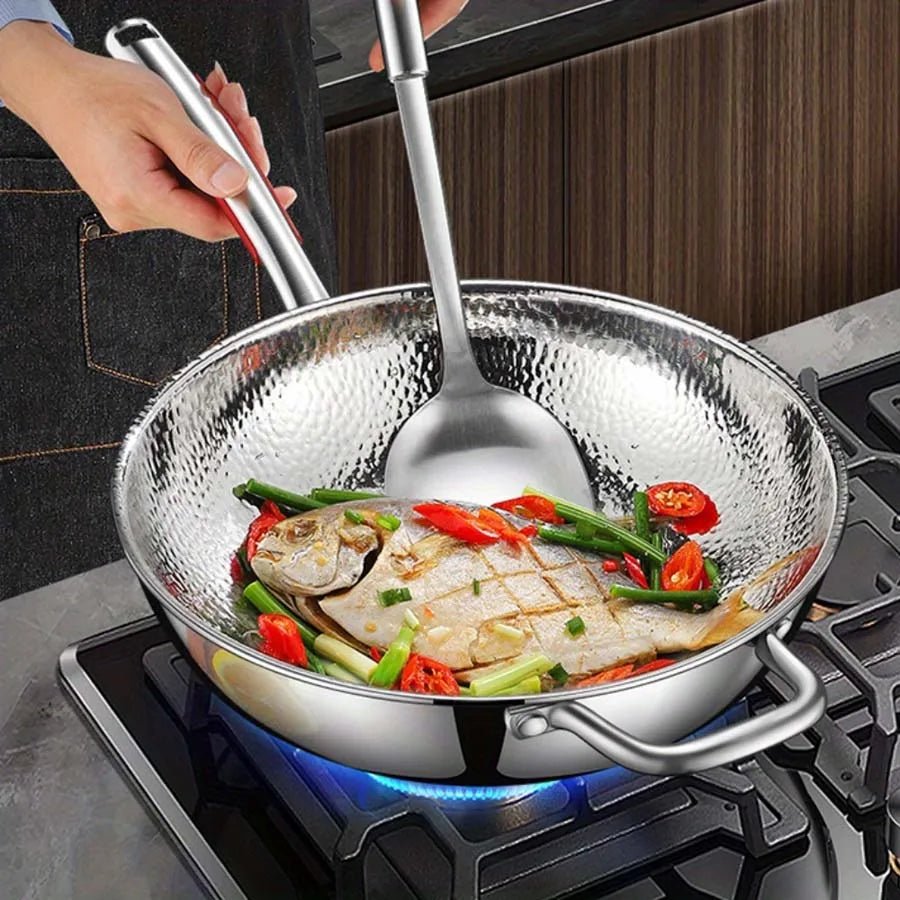 Wok Induzione | Wok in Titanio con Superficie Antiaderente | Cottura Perfetta per Fritture Veloci 2