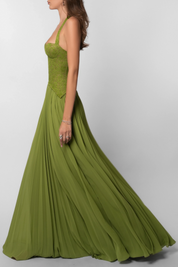 Abito maxi verde da donna perfetto per serate estive formali