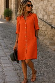 Vestito midi elegante Adela con vestibilità rilassata, vista frontale