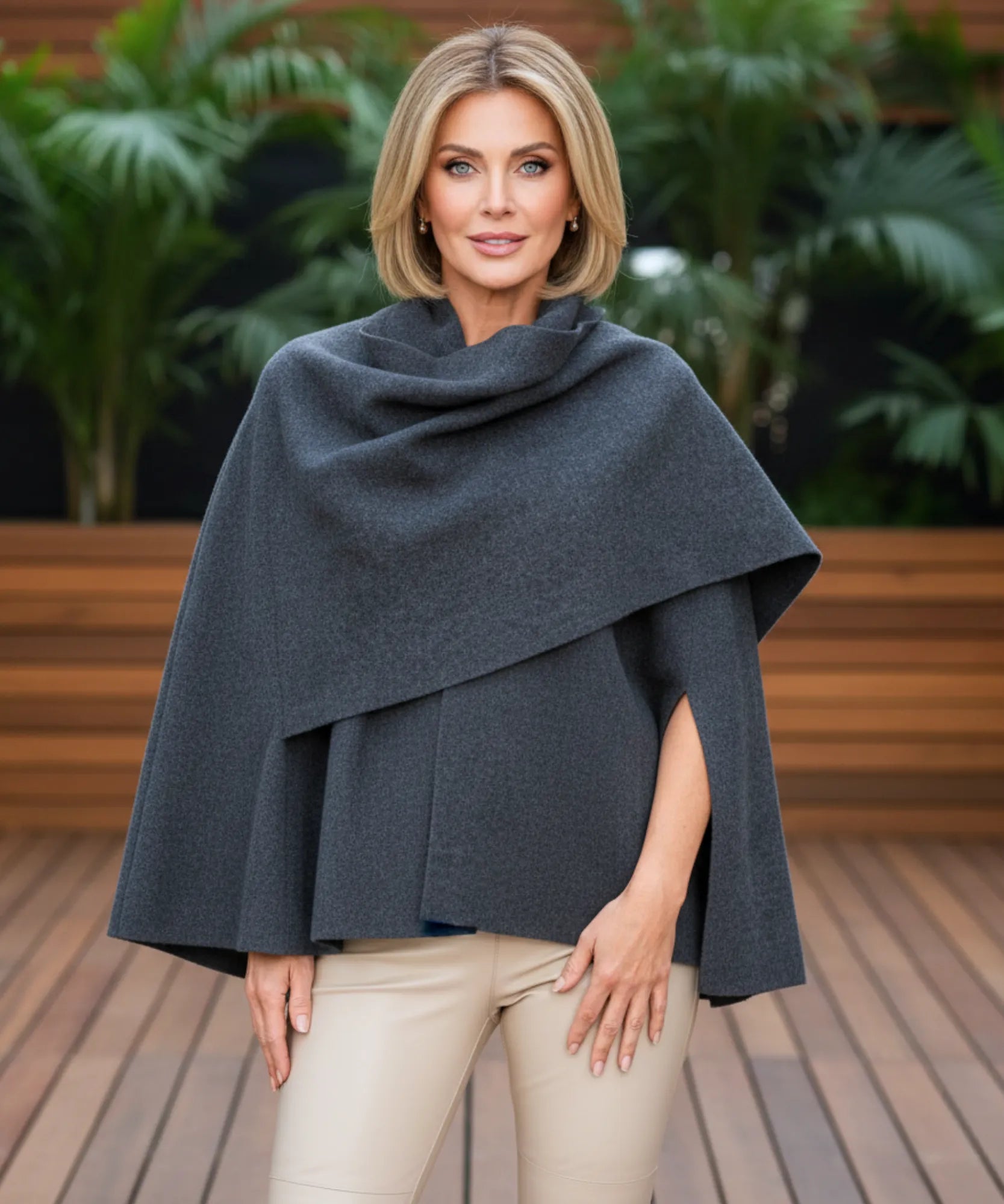 Tre colorazioni cappotto donna in lana: borgogna, antracite e talpa