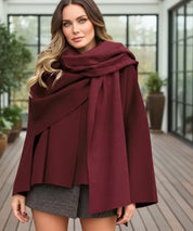 Dettaglio tessuto spazzolato anti-pilling cappotto in lana antracite
