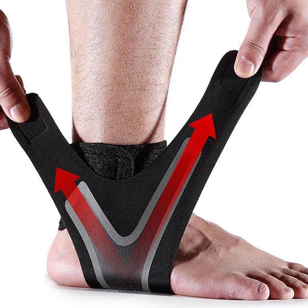 Cavigliera elastica regolabile con supporto per arco plantare e caviglia, tecnologia 4D-stretch