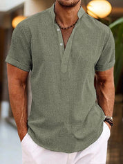 Solvane Camicia Henley Uomo in Lino | Leggera e Traspirante per l'Estate