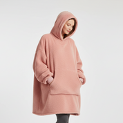 Felpa coperta oversize color grigio scuro - vestibilità ampia e comoda