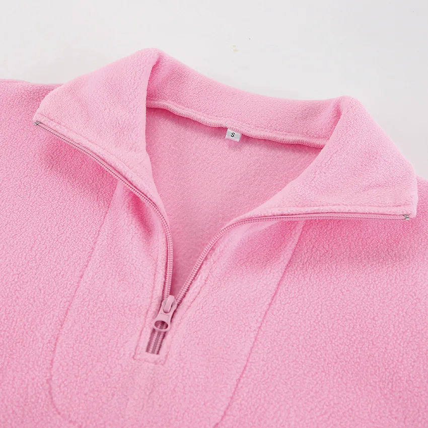 Norevia felpa pile donna colore lilla - vista laterale