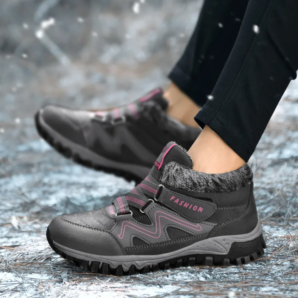 Scarpe invernali donna Fiora nere e bianche, vista laterale