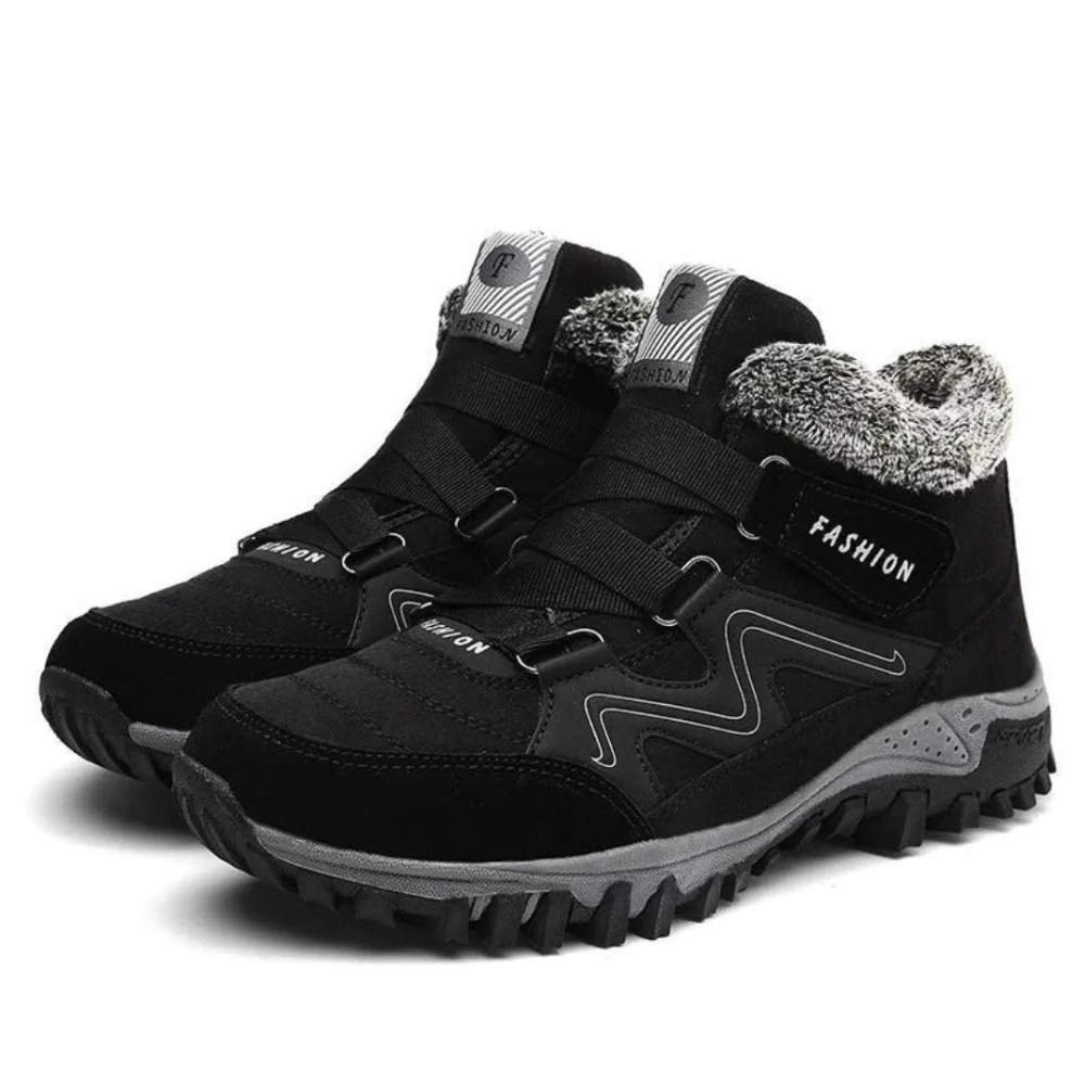 Fiora scarpe invernali nere e rosa, dettaglio suola Griptec+