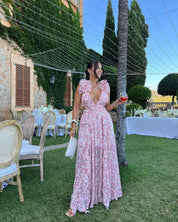 Flora dress floreale senza maniche vista posteriore donna