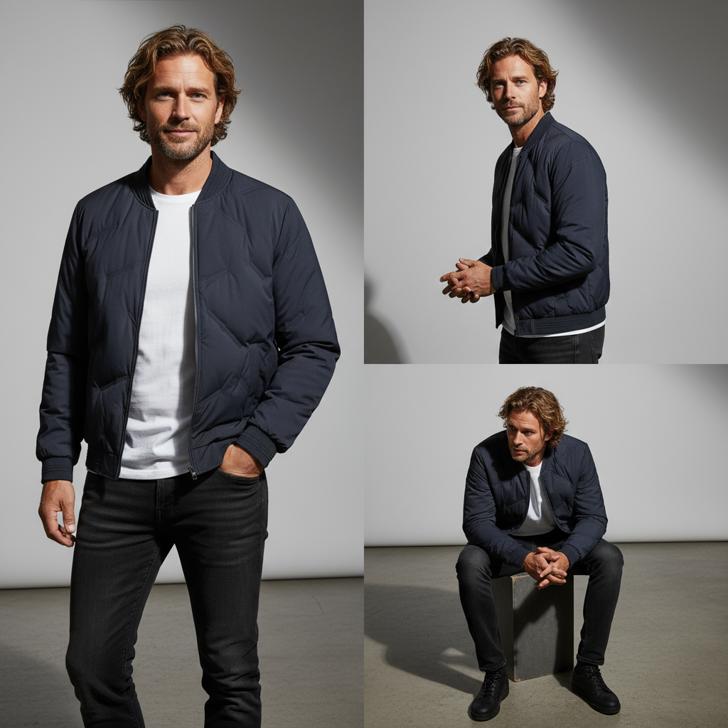 Enzo Rivetti™ – Giacca Bomber Trapuntata Uomo