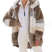 Giacca peluche viola donna taglio comodo e caldo