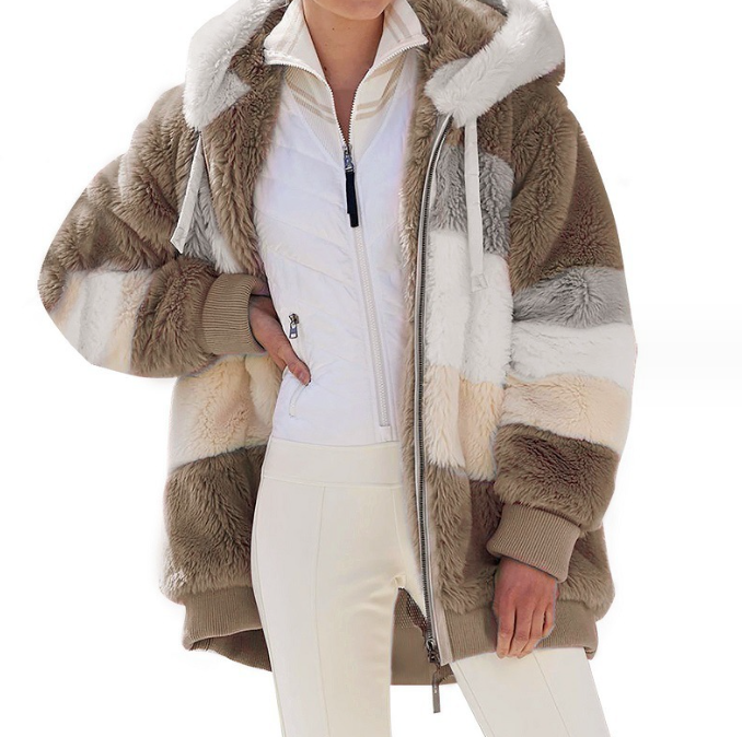 Giacca peluche viola donna taglio comodo e caldo