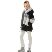 Giacca peluche donna verde militare vista frontale