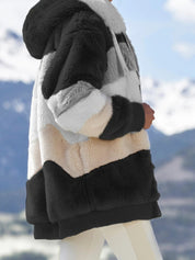 Giacca peluche donna rosa stile casual invernale