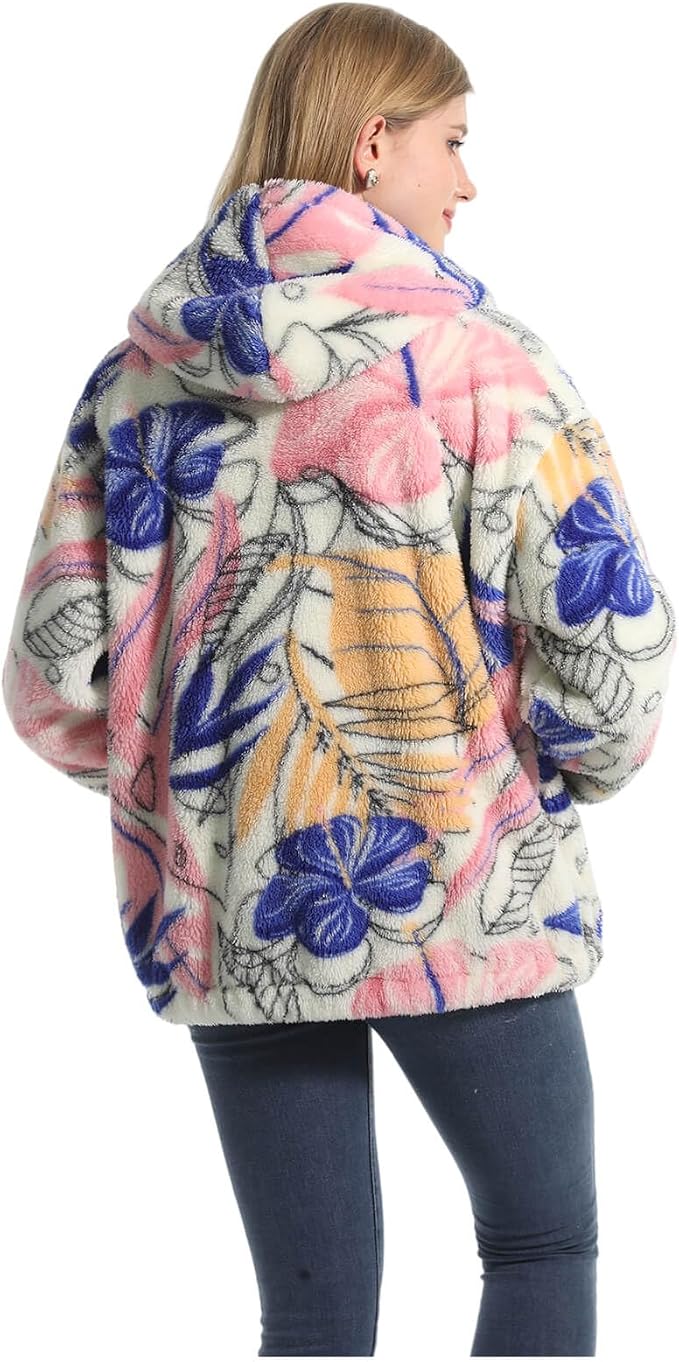 Vista frontale giacca donna Fioria con zip completa e tasche anteriori