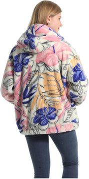Vista frontale giacca donna Fioria con zip completa e tasche anteriori