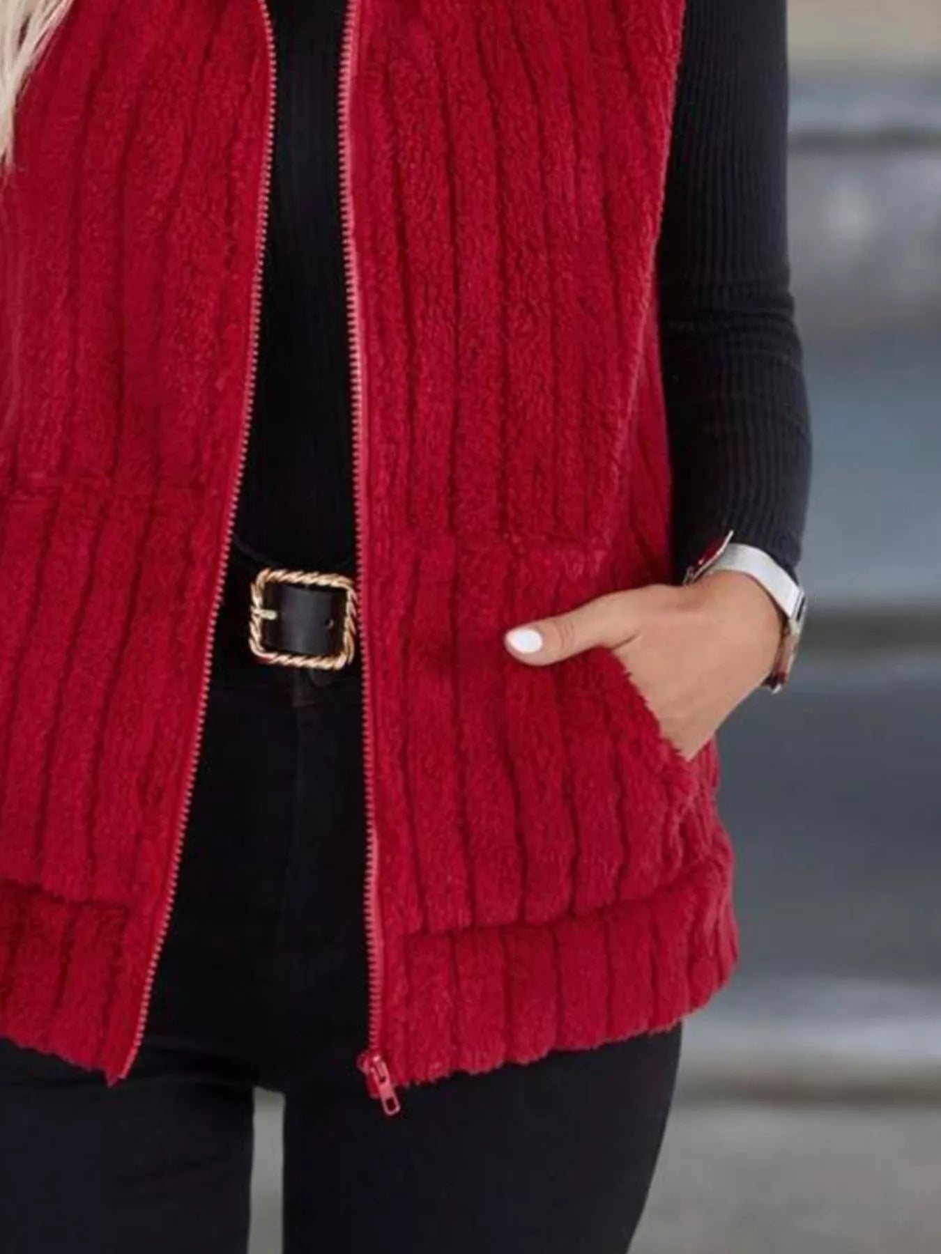 Gilet pile donna viola taglia 5XL look casual