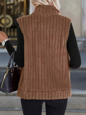 Gilet pile taglia forte donna colore viola dettaglio zip
