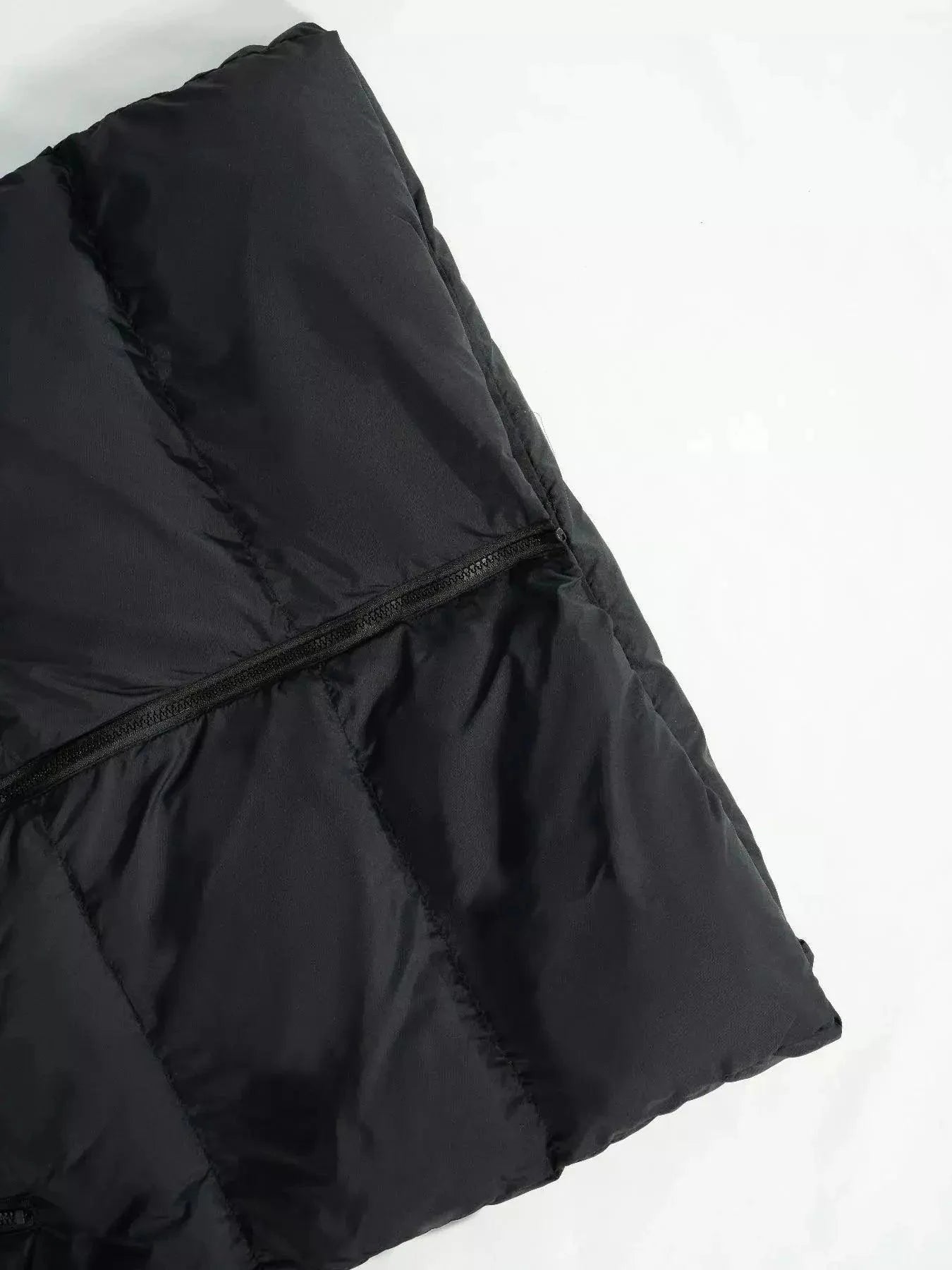 Gilet lungo imbottito donna chiusura zip stile moderno