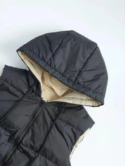 Dettaglio tasca con zip gilet lungo imbottito