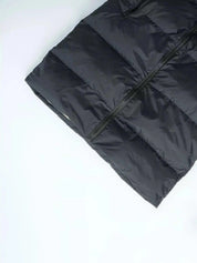 Gilet imbottito lungo nero albicocca dettaglio cerniera