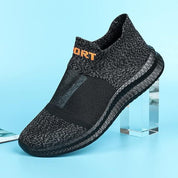 Sneakers uomo nere senza lacci design leggero uso quotidiano