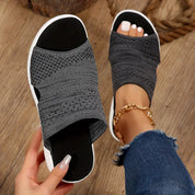 Livia sandali slip-on donna, vista laterale colore grigio scuro