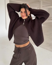 Maglione donna caldo in fibra sintetica e cotone, taglia S-L