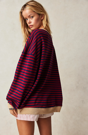 Maglione donna a maniche lunghe con vestibilità rilassata, perfetto per l'autunno