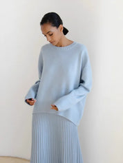 Vista frontale maglione donna girocollo in 6 colori disponibili