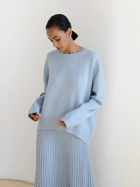 Vista frontale maglione donna girocollo in 6 colori disponibili