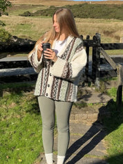 Maglione donna a trecce oversize Fiora, caldo e morbido per l'inverno