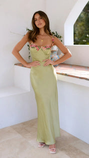 Maxi dress donna elegante per cerimonie estive