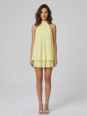 Balze a cascata mini dress donna vista frontale