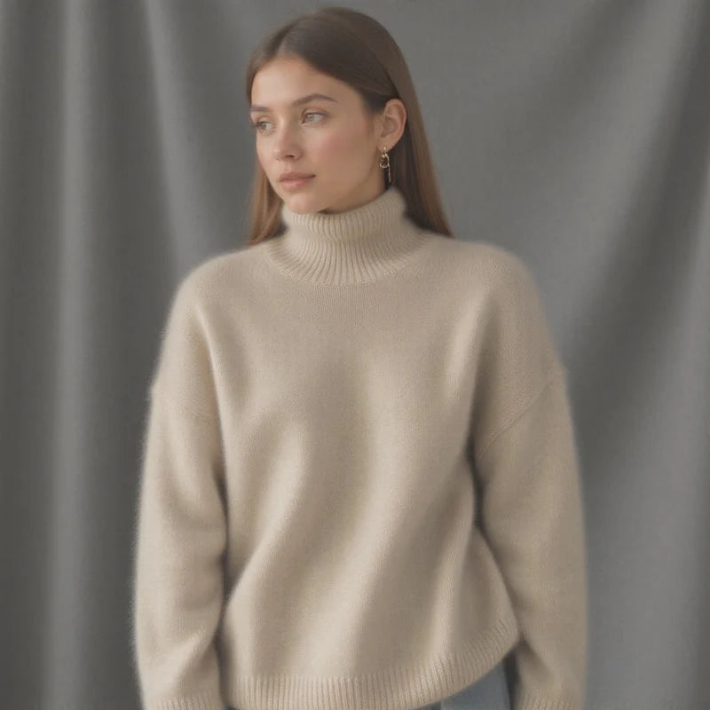 Elysia Maglione Dolcevita Oversize Donna in Cashmere | Maglia Morbida di Lusso