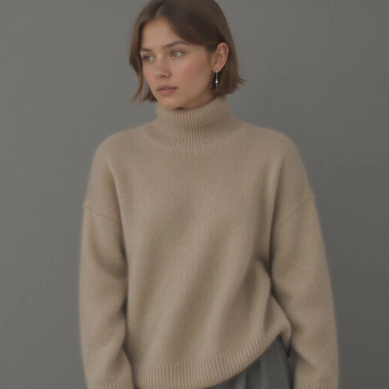 Elysia Maglione Dolcevita Oversize Donna in Cashmere | Maglia Morbida di Lusso