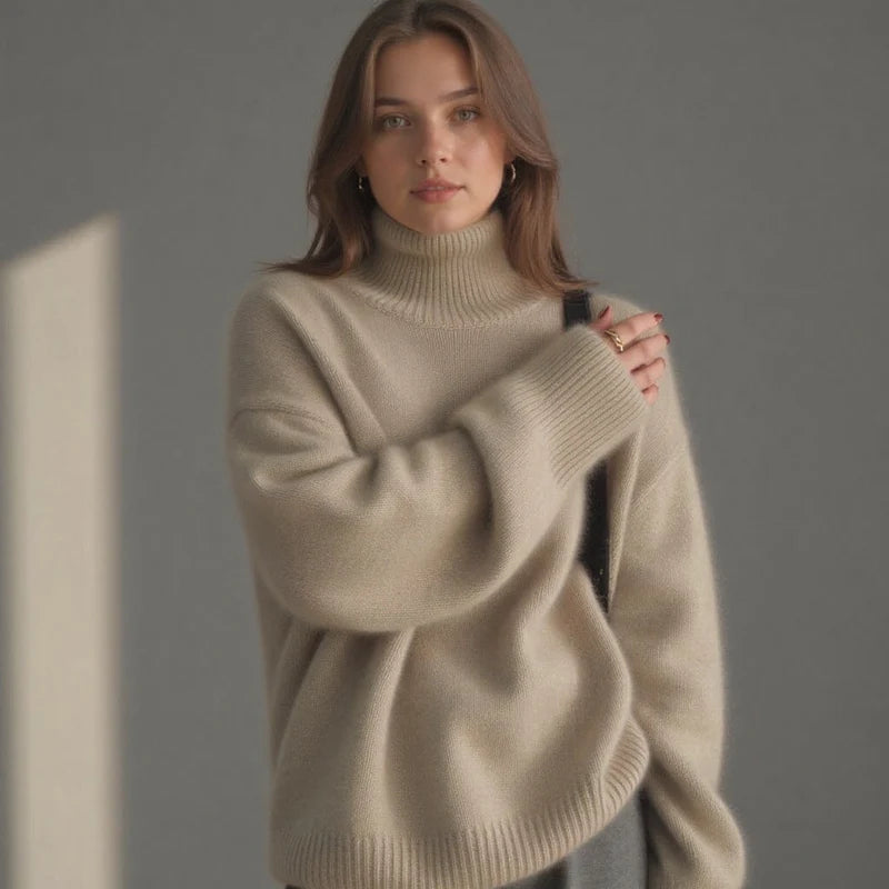 Elysia Maglione Dolcevita Oversize Donna in Cashmere | Maglia Morbida di Lusso