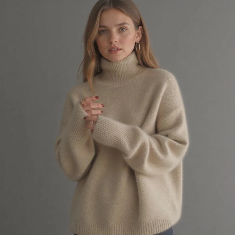 Elysia Maglione Dolcevita Oversize Donna in Cashmere | Maglia Morbida di Lusso