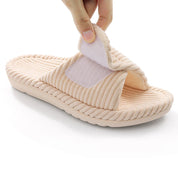 Pantofole donna con punta aperta e fodera in ecopelliccia, colore nero