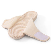Ciabatte peluche donna open-toe in cotone traspirante, vista laterale