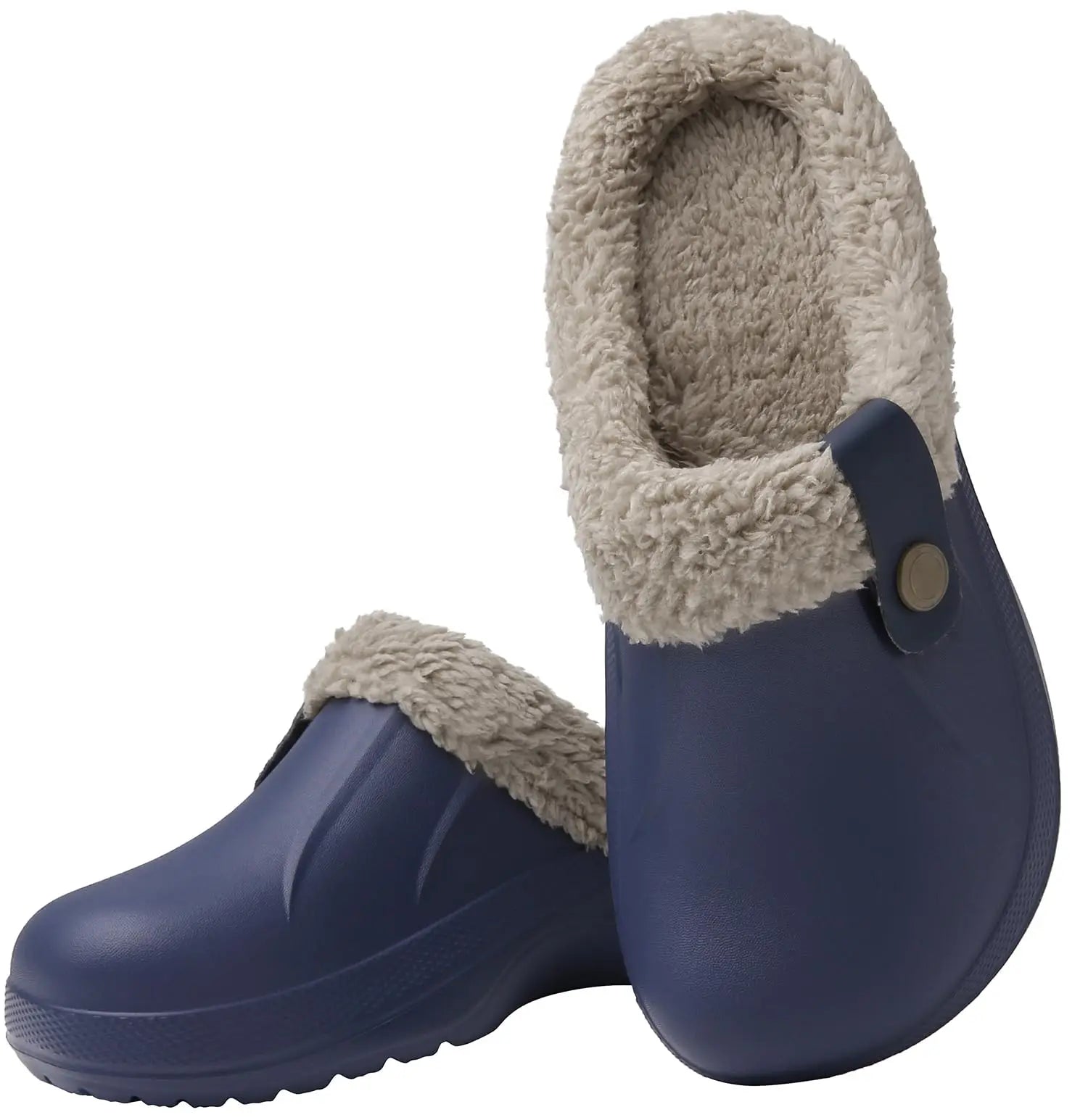 Pantofole foderate Tobia vista posteriore con tacco medio 3-5 cm