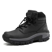 Roxton scarpe da trekking uomo in pelle sintetica nera vista laterale