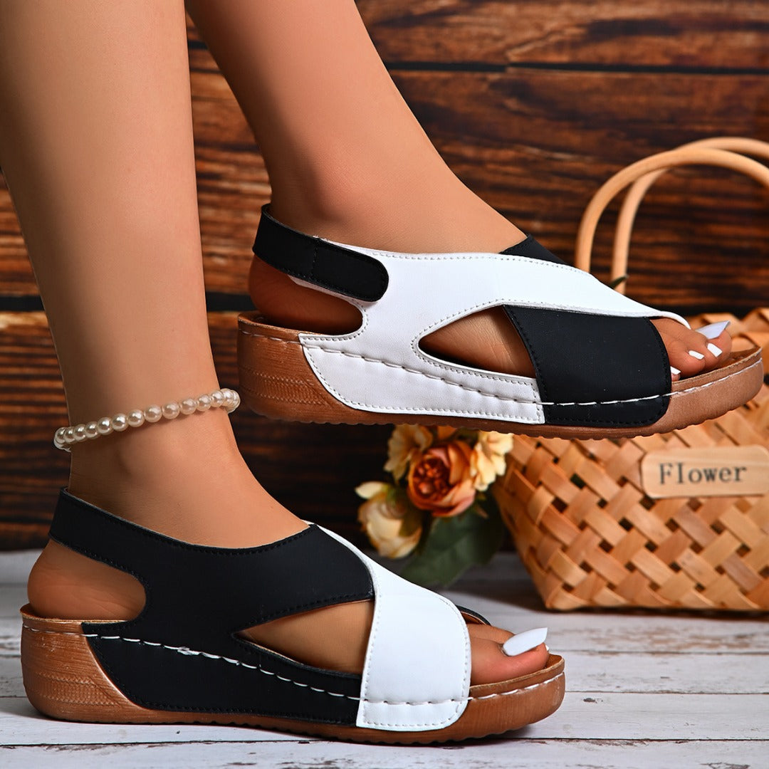 Sandali slip-on ortopedici da donna in misto traspirante morbido