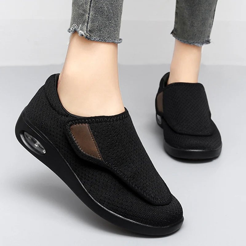 Scarpe da passeggio diabetiche Camira grigie - vista laterale