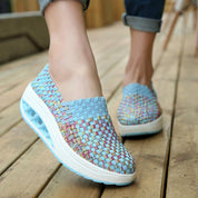 Sneakers donna Nova azzurre adattabili a piedi larghi e stretti