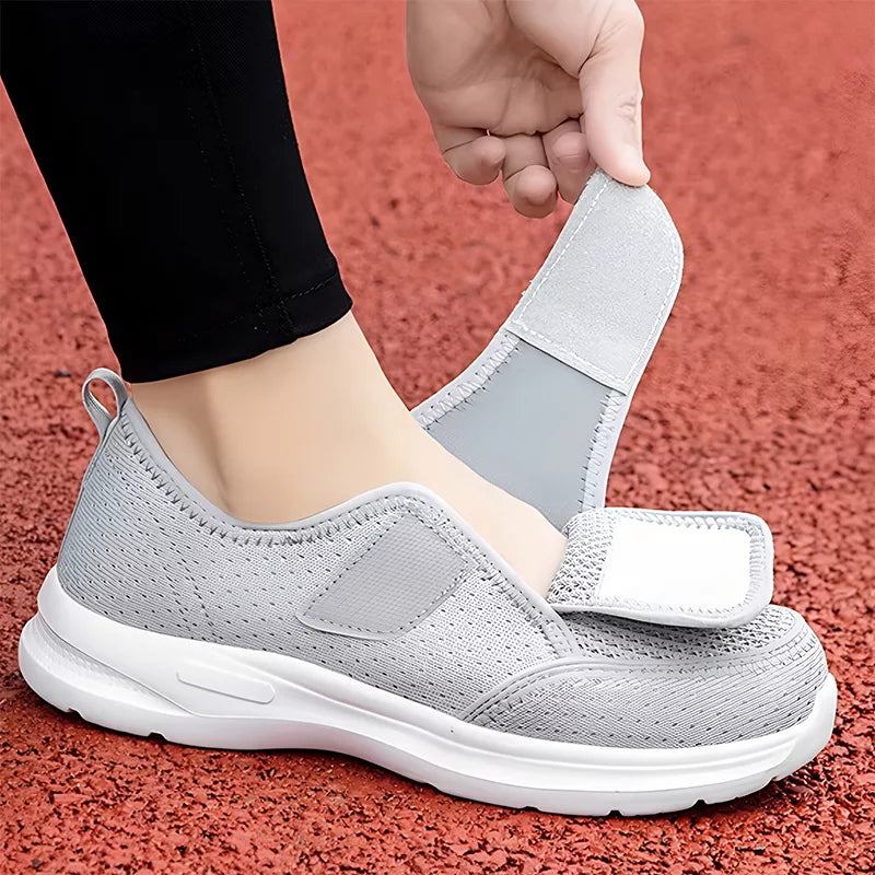 Scarpe ortopediche da donna per piedi gonfi con chiusura in velcro e suola antiscivolo