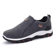 Vista posteriore scarpe slip-on ortopediche Calmiro blu da uomo