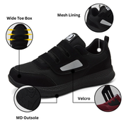 Vista laterale delle scarpe ortopediche Marco rosse per uomo