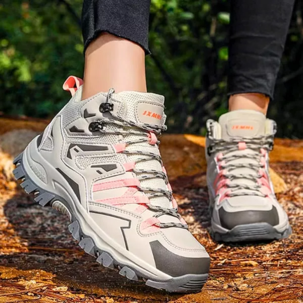 Vista posteriore scarpe da hiking impermeabili donna Vetta