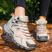 Vista posteriore scarpe da hiking impermeabili donna Vetta
