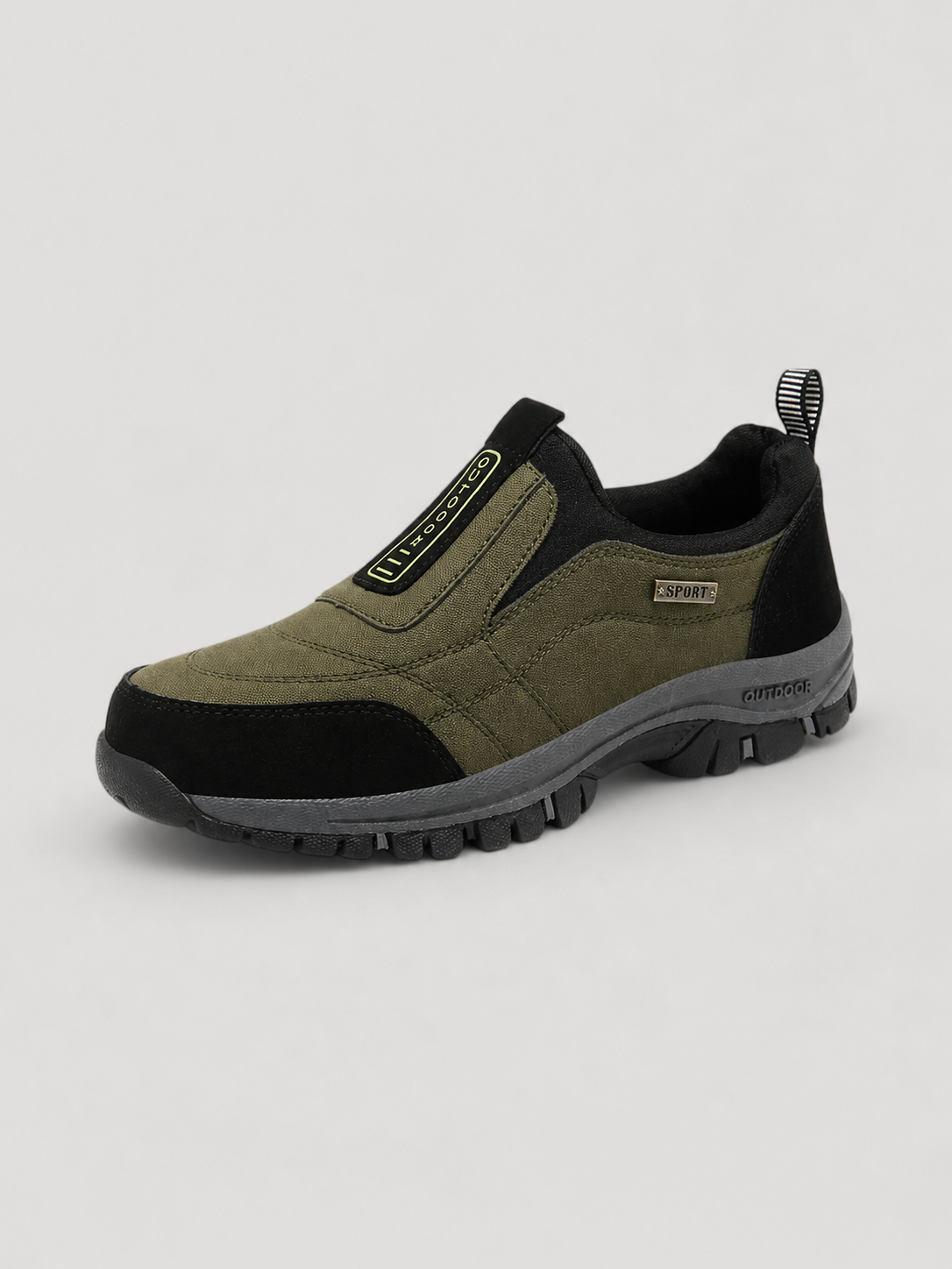 Scarpe slip-on da uomo Marco in colore verde con suola robusta